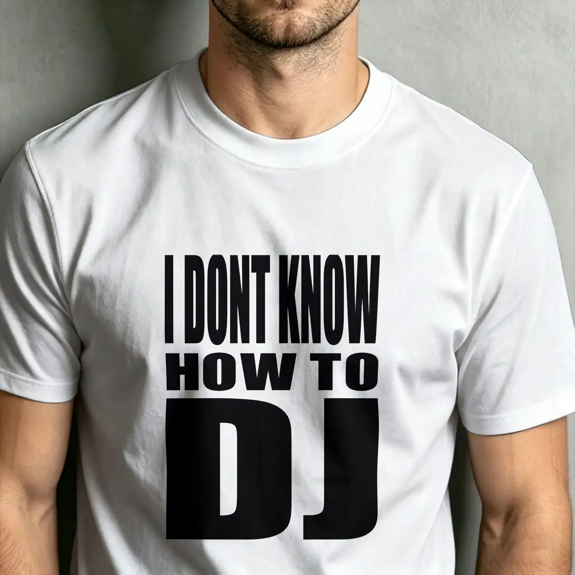 T-shirt Rock i dont know how to dj, t-shirt de plage Harajuku pour hommes, en coton, col rond, grande taille 5XL, vêtements vintage à manches courtes