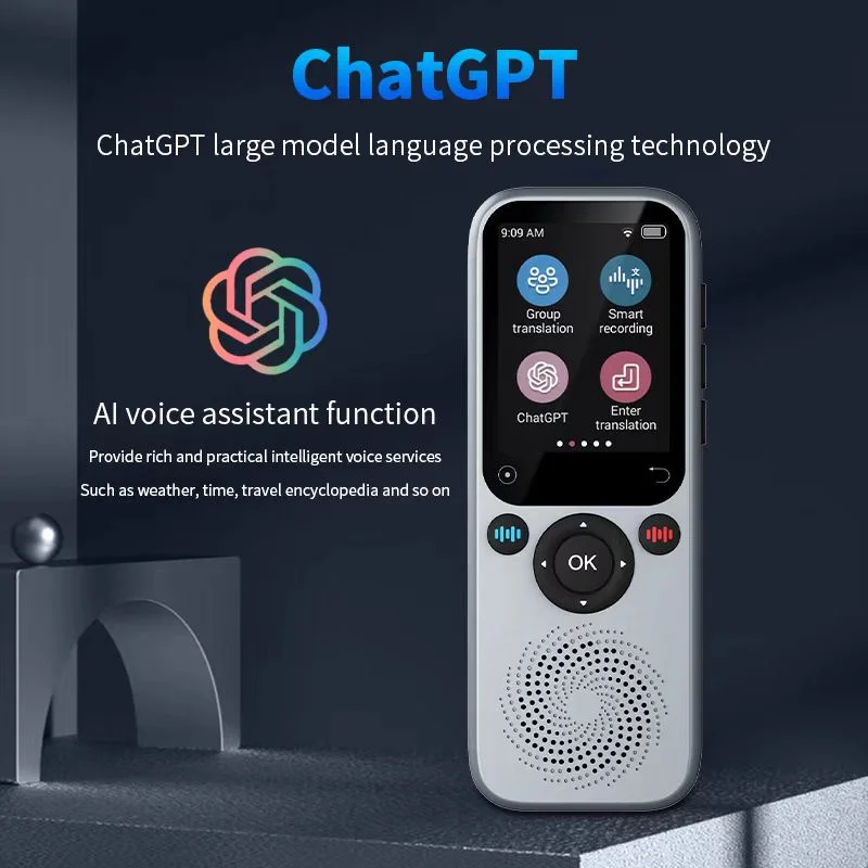 S20 AI Intelligent Translator Device, Suporta 138 Idiomas, ChatGPT, Gravação de Voz em Tempo Real, Text Translate Machine