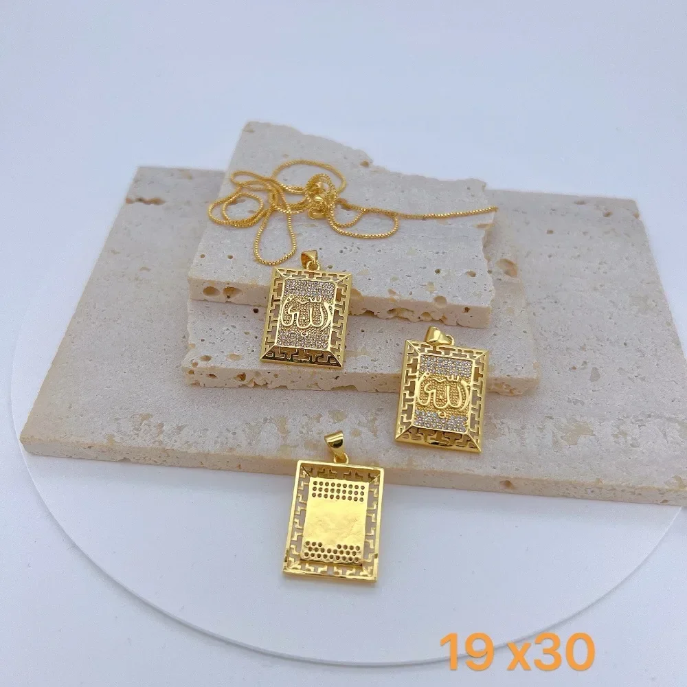 1Pcs Copper Inlay Zircon Pendant Diy Bracelet Necklace Earring Making Supplies Round Square Hollow Jewelry Accessories Wholesale