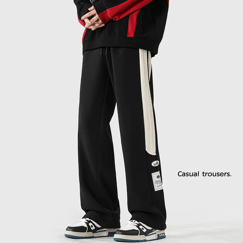 

Мужские повседневные брюки Bla: Новинка весна-осень, свободные широкие прямые брюки, драпированные спортивные штаны оверсайз, модные