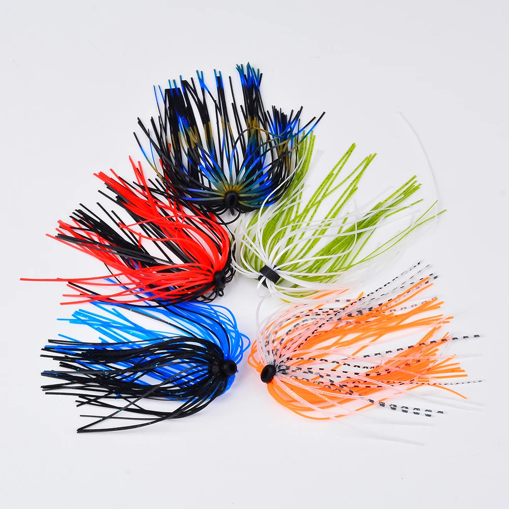 10 Stück/Gummi-Jig-Set Spinnerbait Buzzbait Anti-Haken Silikon-Jig-Röcke Elastische Weiche Angelköder-Zubehörteile – Detail 7
