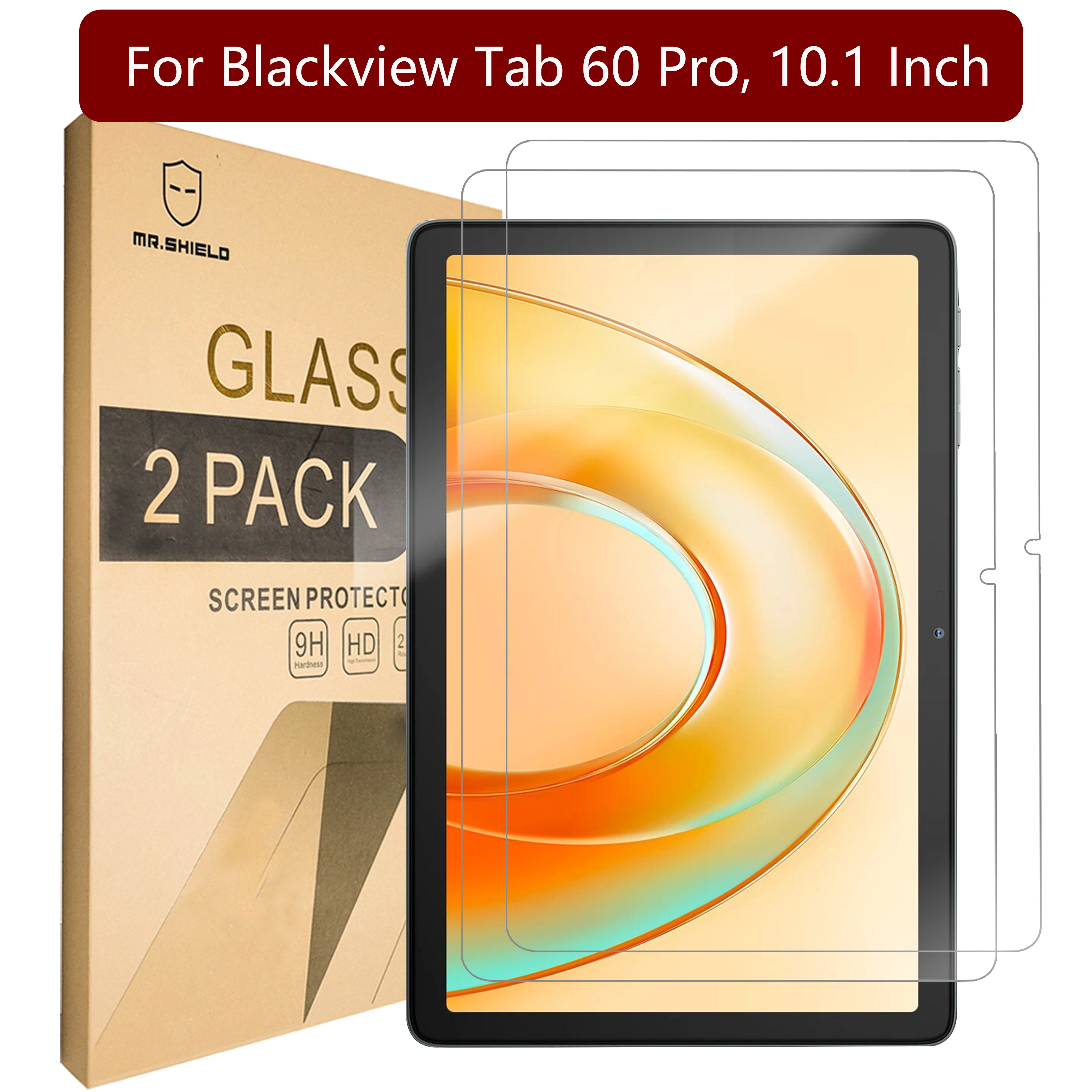 Mr.Shield Screen Protector compatible with Blackview Tab 60 Pro / Tab A6 Kids ,10.1 Inch [Tempered Glass] [2-PACK] [9H Hardness]