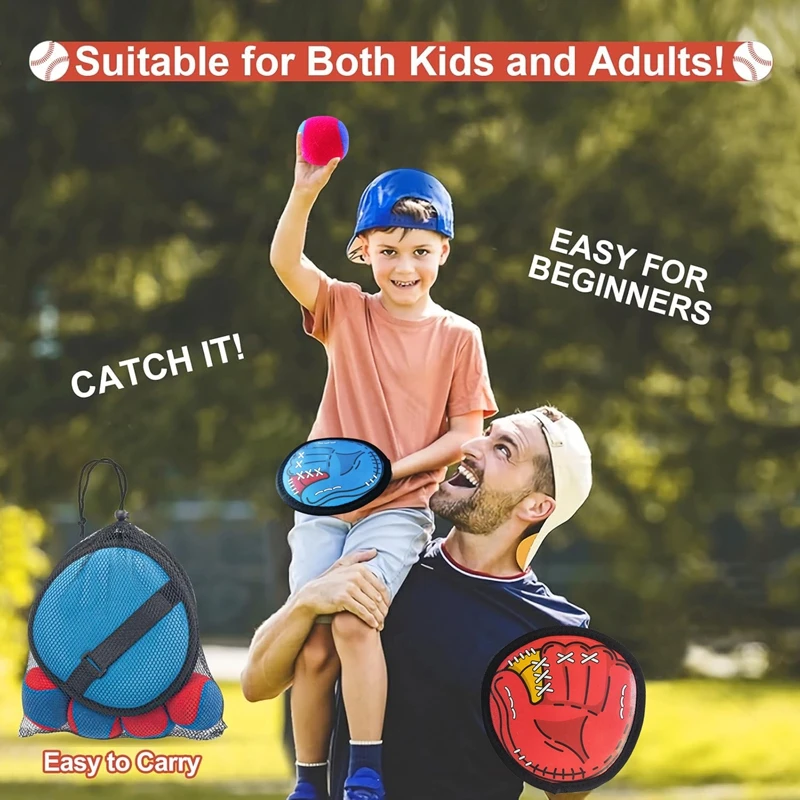 Zestaw zabawek sportowych na zewnątrz z lepkimi piłkami dla dzieci i dorosłych, interakcja rodzic-dziecko, gra edukacyjna, zabawka sportowa na kemping.