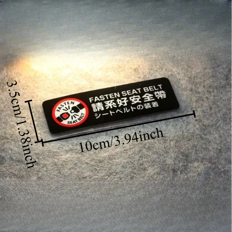 Car Seat Belt Reminder Sticker Safety Vinyl Decal Multilingual Chinese Japanese English Windshield Interior Decor