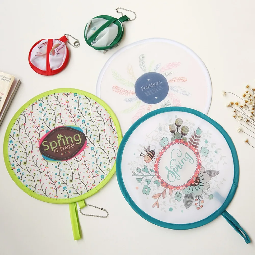 Party Favors Lightweight Cartoon Folding Fan Durable Fun Designs Handheld Round Fan Round Portable Mini Pocket Fan Women