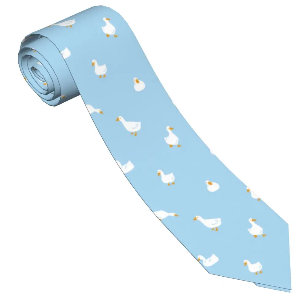 Cartoon Duck Goose Rubber Duck Unisex Neckties Silk Polyester 8 cm Narrow Neck Ties for Men Shirt Accessories Wedding