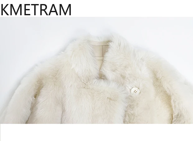 天然メリノウールシープスキン両面ファーコート レディース 高級ショートオフホワイトリアルファーコート 冬服 2025