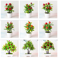 Simulated Green Plants Simulated Plants Decorative Bonsai Fruit and Potted Plants Strawberry Orange Simulation Tree