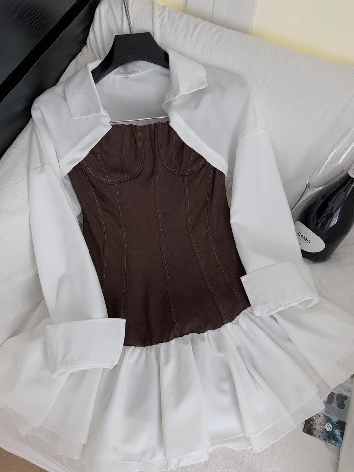 

Летний джинсовый комплект Hot Girl Pure Desire с завязкой на талии Long Sve Dr, женский ансамбль Faion с длинной шиловой верхней одеждой