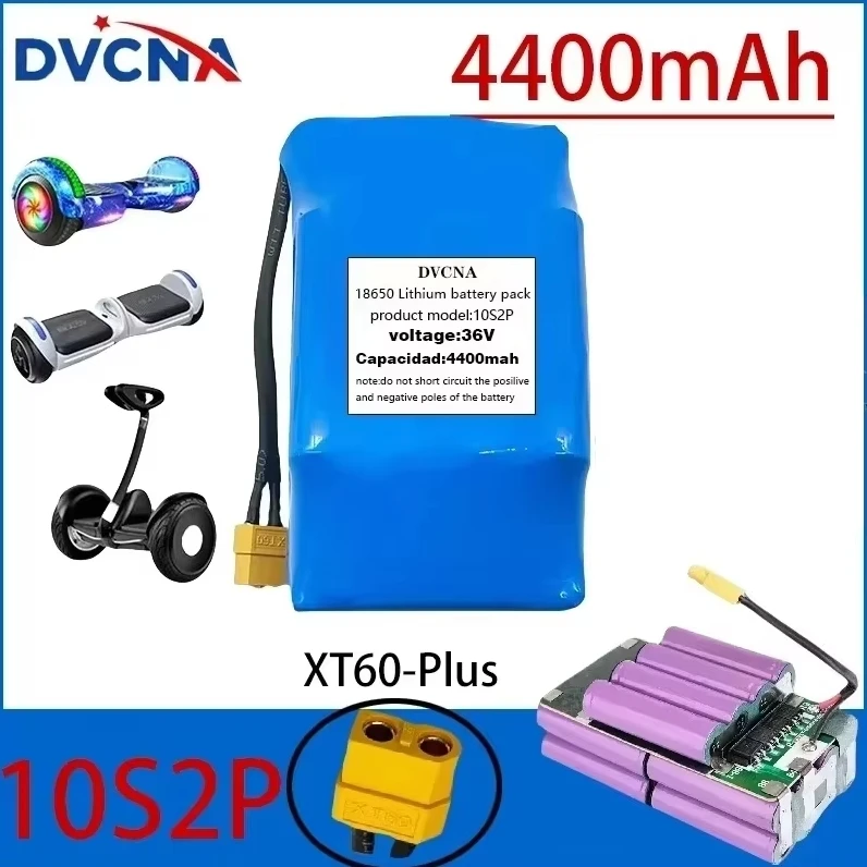 

New 10S2P 36V 4400mAh Lithium Battery Pack, Electric Balance Car Torsion Car 36V Battery 42V 4.4Ah Universal Battery+charger