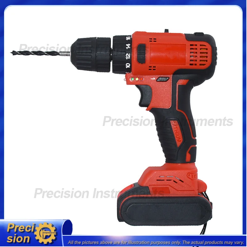 21V Cordless Drill Driver 2-Speed LED Light Built-in 10mm Chuck Battery Powered Electric Screwdriver for DIY Home Repair