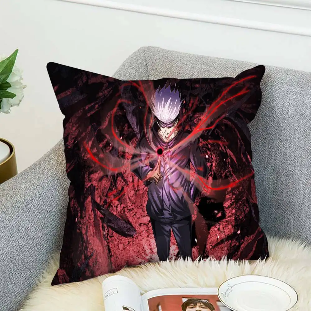 

Jujutsu Kaisen Pillow Case Double-Sided Printing Cushion Cover 45x45 Decorative Cushions Sofa Home Decor Soft Pillowcase