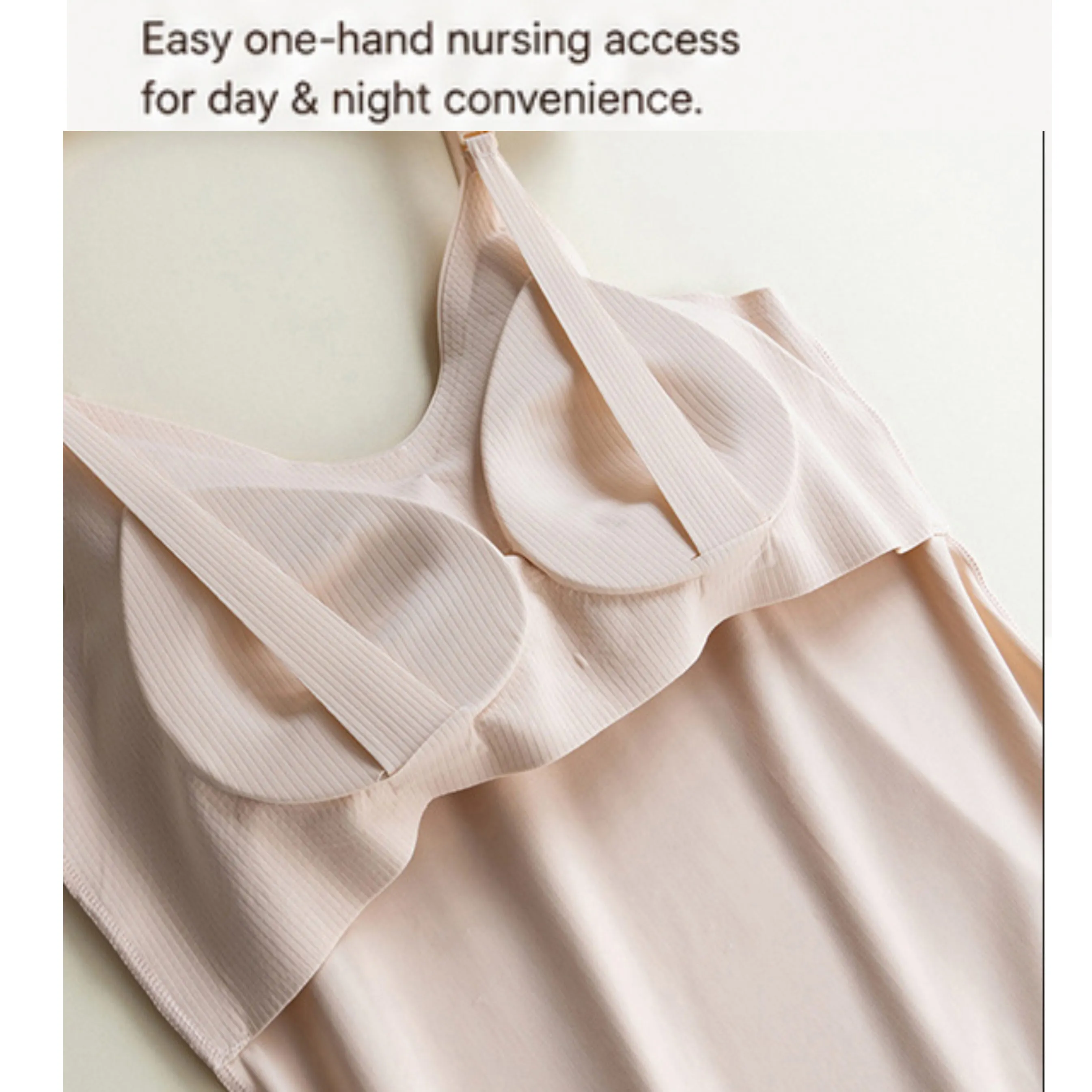 Stilltop für Schwangere, mit integriertem BH, herausnehmbaren Polstern, verstellbaren Trägern, Still-Camisole für Schwangerschaft und Postpartum. – Detail 4