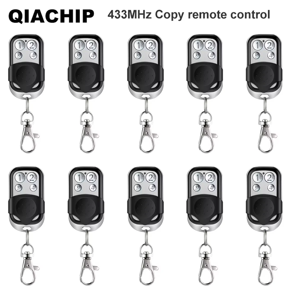 QIACHIP 10pcs 433.92 MHZ Wireless Clone Switch Cloning Copy 4-button Gate Garage Door Control Duplicator Remote Control Key