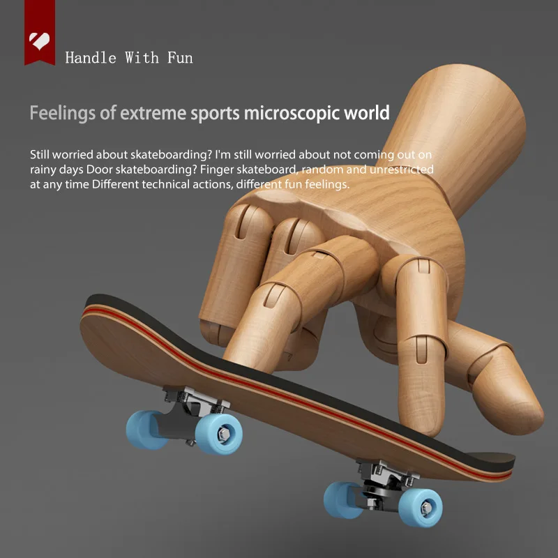Maple Mini Finger Skateboard Toy Metal Stand With Anti-Slip Pads Bearings Stress Relief Sensory Desktop Finger Sports Adult Gift