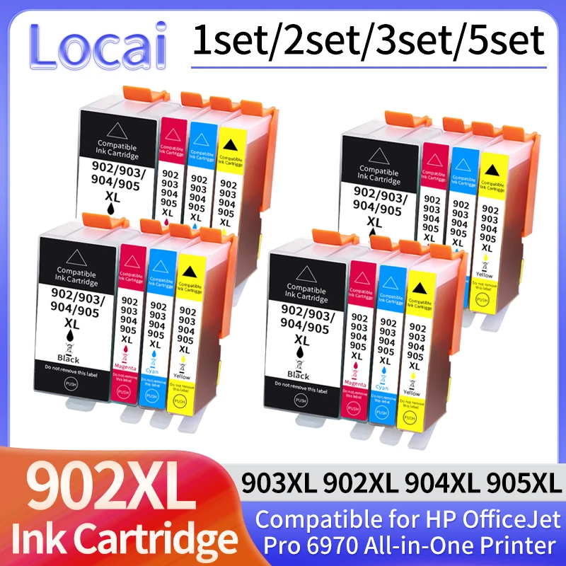 1~5set 902XL 903XL 904XL 905XL 902 903 904 905 ink cartridge compatible for HP 6954 6950 6960 6962 6968 6970 6975 6978 printer