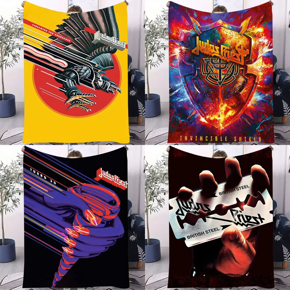 

Band J-Judas P-Priest Invincible Shield Blanket Design Lightweight Throw Blanket For Dorms, Naps, Living Room, Office,Sofa