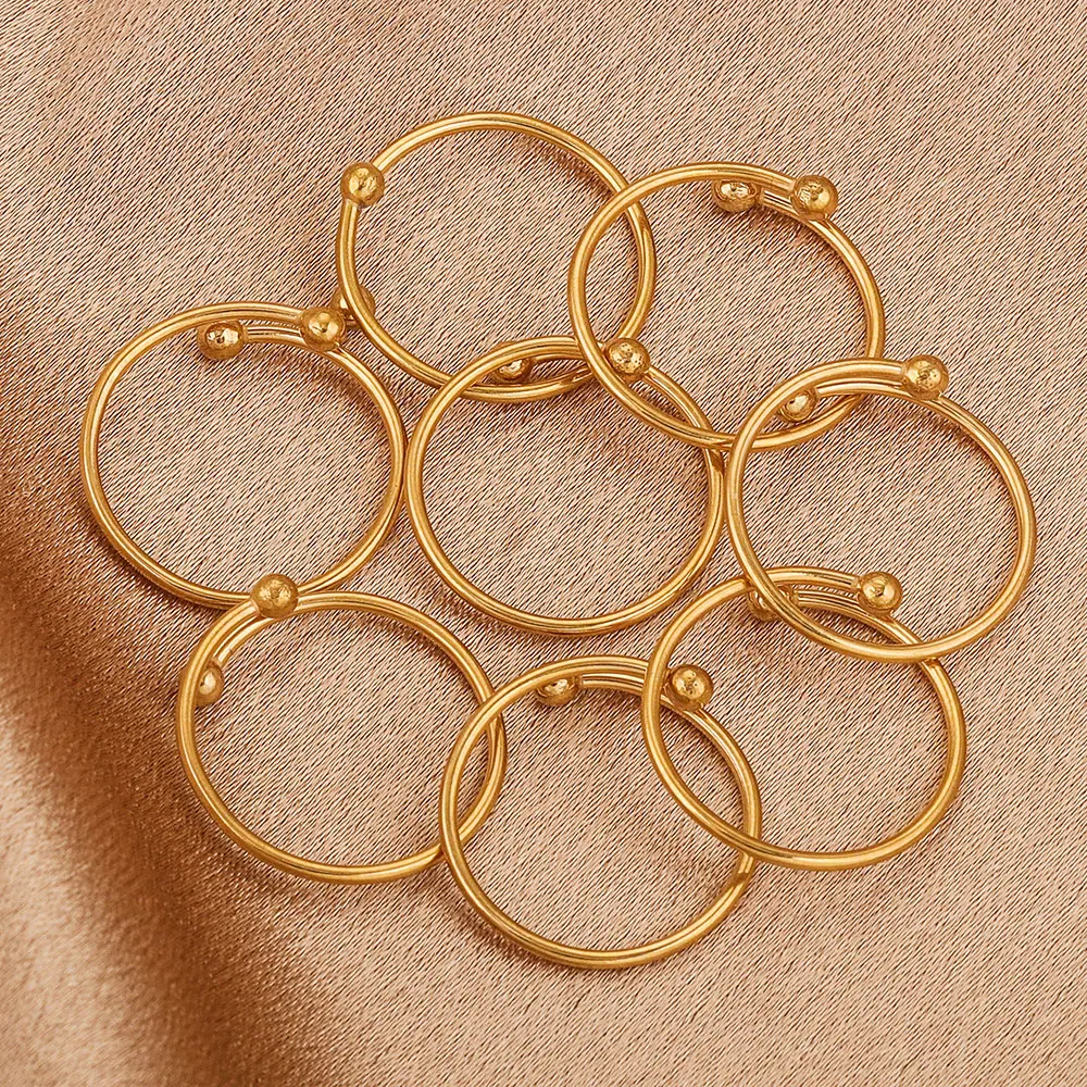 5pcs Stainless Steel Open Adjustable Ring Set