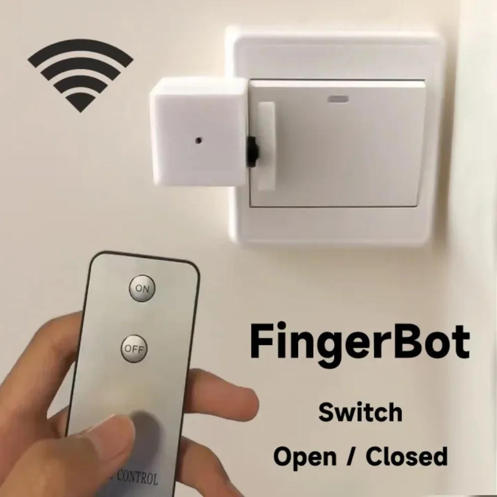 Кнопка дистанционного переключателя Толкатель вверх вниз Пульт дистанционного управления Выключатель света Включение Выключение Умный беспроводной автоматический настенный бот Батарея Белый