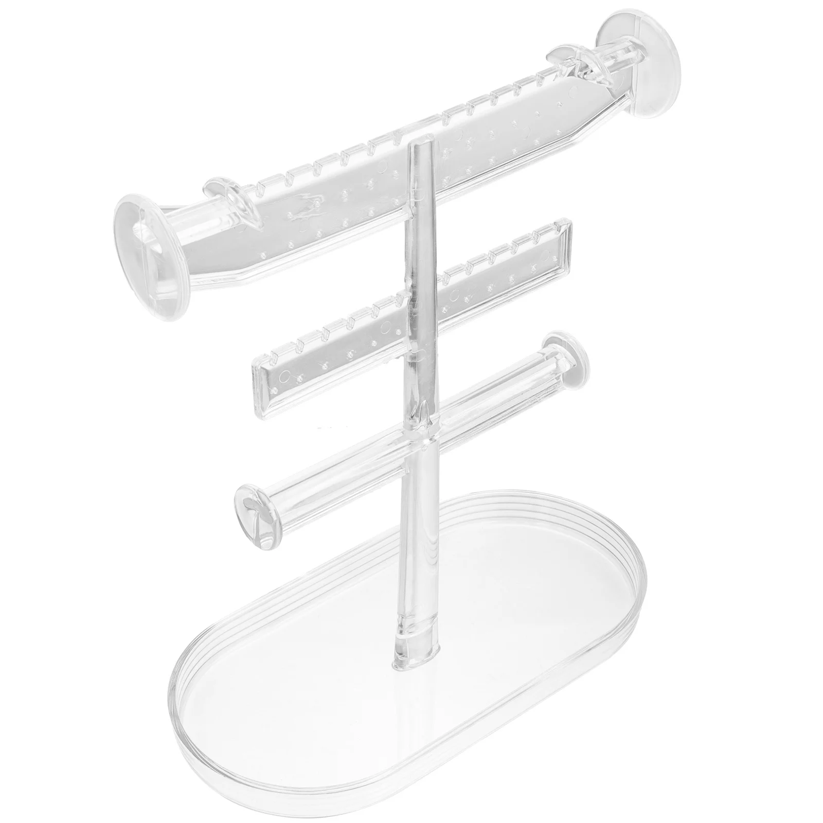 Creative Jewelry Stand 3 Tier Durable Plastic Tower Organizer with Storage Base Practical Jewelry Holder for Desk