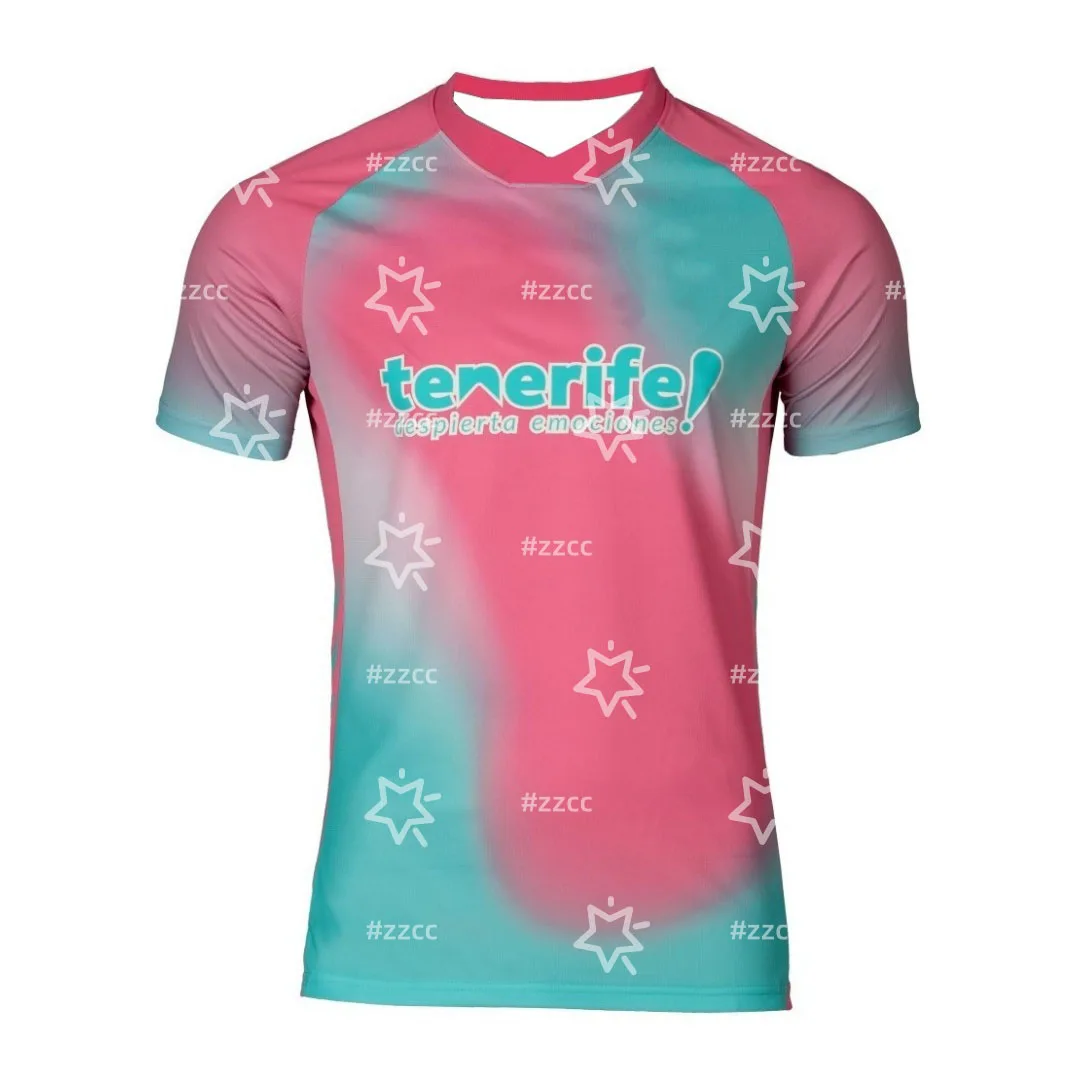25-26 Primera RFEF CD Tenerife المنزل لكرة القدم جيرسي مباراة التدريب جيرسي الخريف الرياضة الجافة بسرعة تي شيرت رجالي ملابس الأطفال