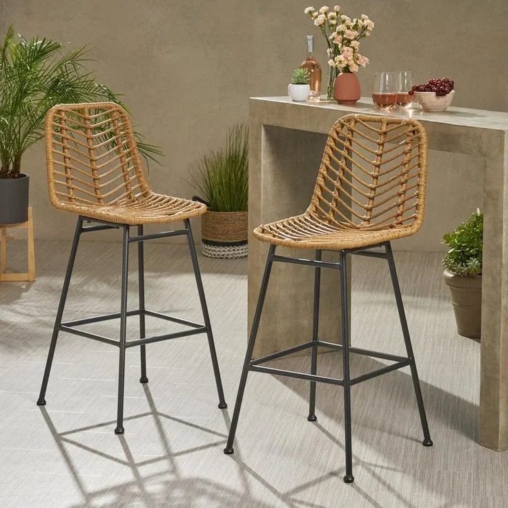 

/Woven Unique High Chairs Designer Counter Party Island Modern High Chairs Industrial Reception Salon Sillas De Bar Furniture