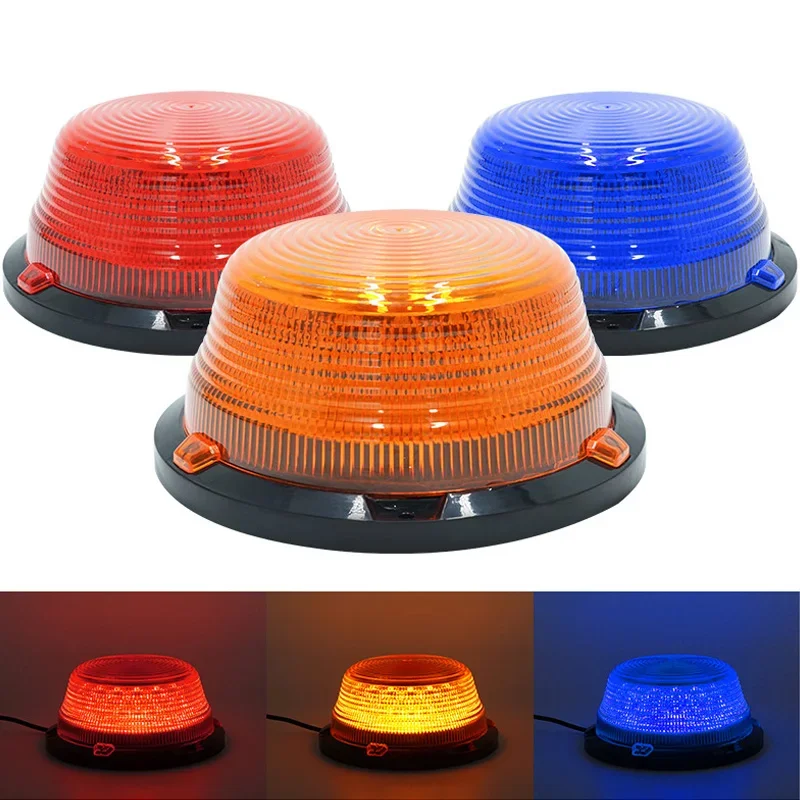 

LED Strobe Beacon Warning Light 90LED Round Rotating Amber Flashing Safety Light 12V-24V Magnetic Base for Car,Trucks, Forklifts