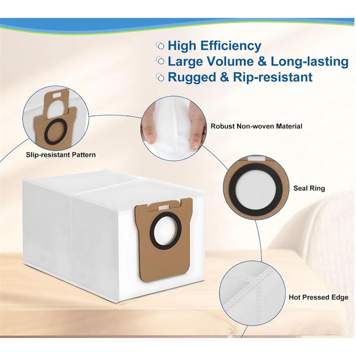 로봇 진공 자체 비우기 베이스용 먼지 봉투, L10s 울트라, S10 프로, L20 울트라, 3L 대형 교체 가방, 22 개