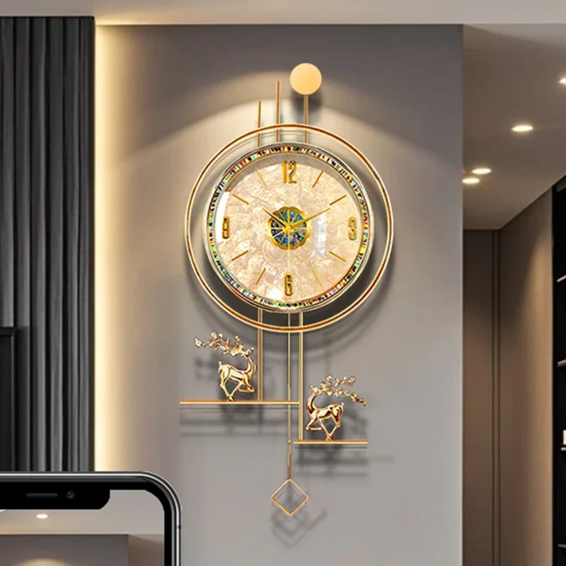 

Interior Luxury Clock Wall Digital Living Room Restaurant Nordic Creative Wall Watch Bedrooms Reloj Pared Ornaments Home Decor