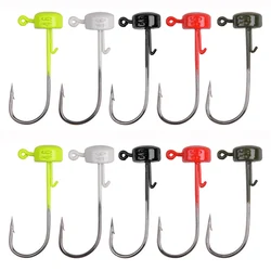 10Pcs Ned Rig Jig head Fishing hooks Multicolor mushroom jig heads Saltwater for Walley Bass fishing tools 2.8g 3.5g 4.6g