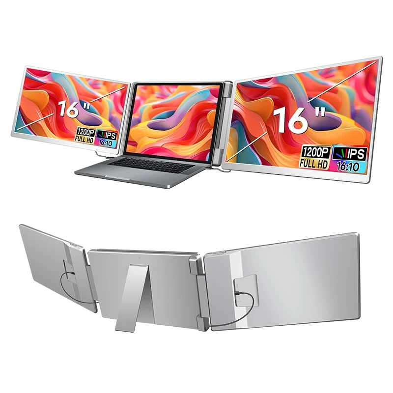 OEM 16 Inch FHD IPS Triple Portable USB C Dual Screen for Laptop Business Trading Stock Forex Crypto Factory Direct