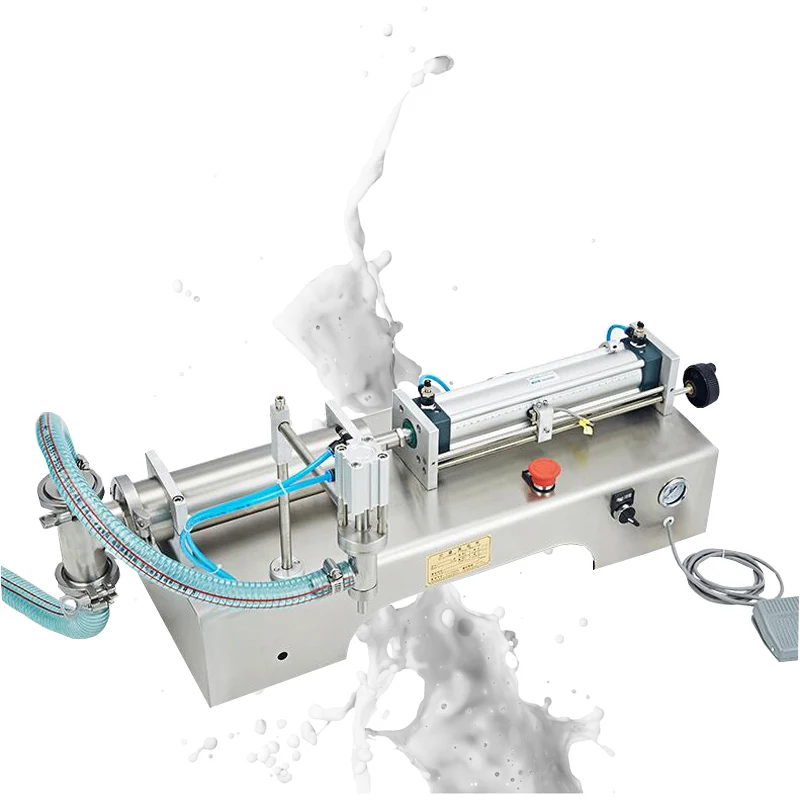 آلة تعبئة النبيذ السائل الهوائية الأفقية التجارية آلة تعبئة العصير المكبس