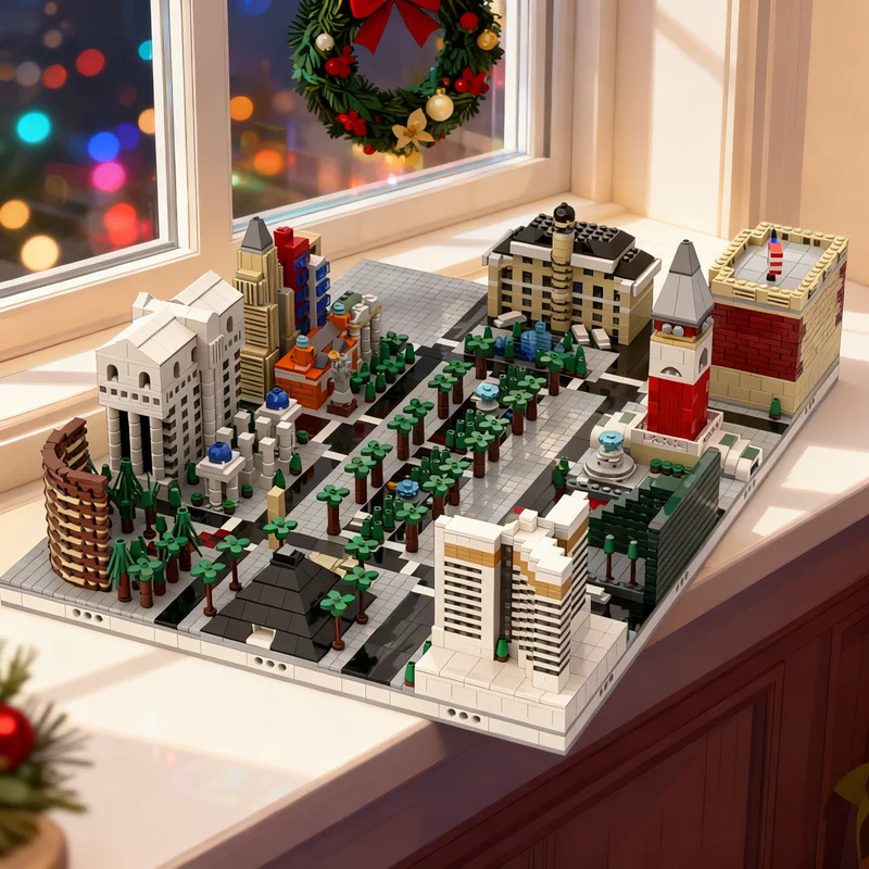 

5259pcs MOC Mini Modular City Las Vegas Modular Streetscape Model Building blocks Construction toys Christmas gifts Brick Kids