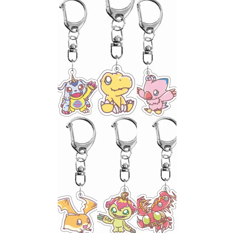 Portachiavi In Acrilico Anime Digimon Adventure Con Piyomon, Agumon, Palmon, Gabumon, Tentomon, Patamon, Giocattolo Fatto A Mano, Regalo-image