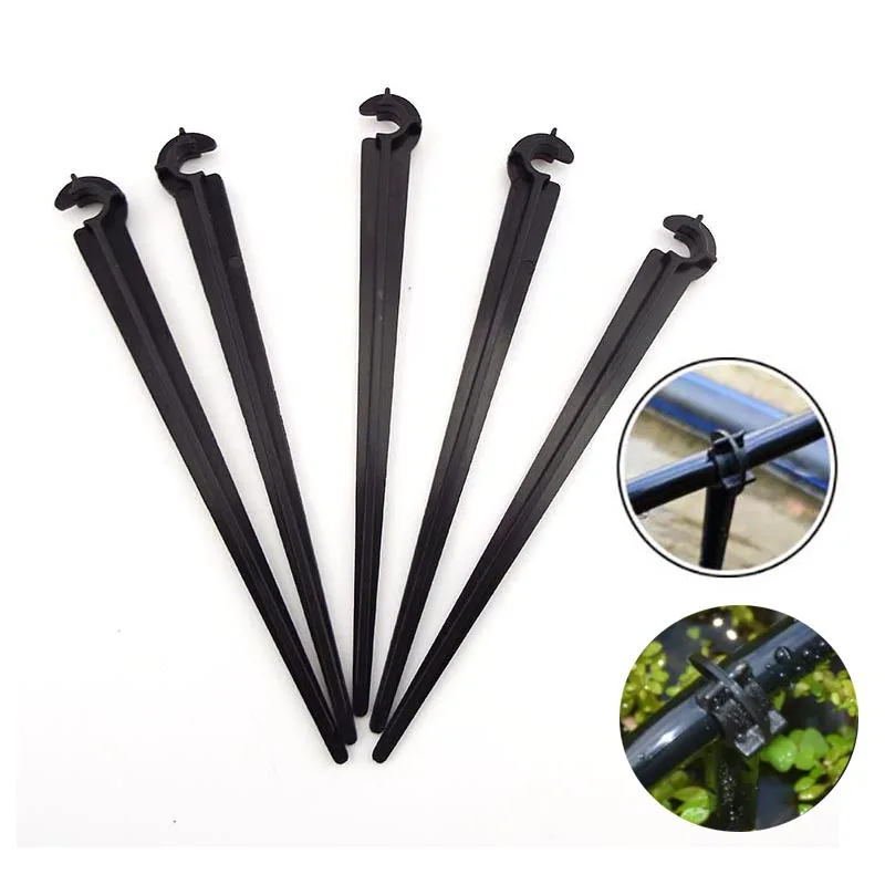 

50pcs Gardening Watering Holders Bracket Drip Irrigation Fixed Stems 4/7mm Tube Hose Stand Pipe Garden Water System Accessories