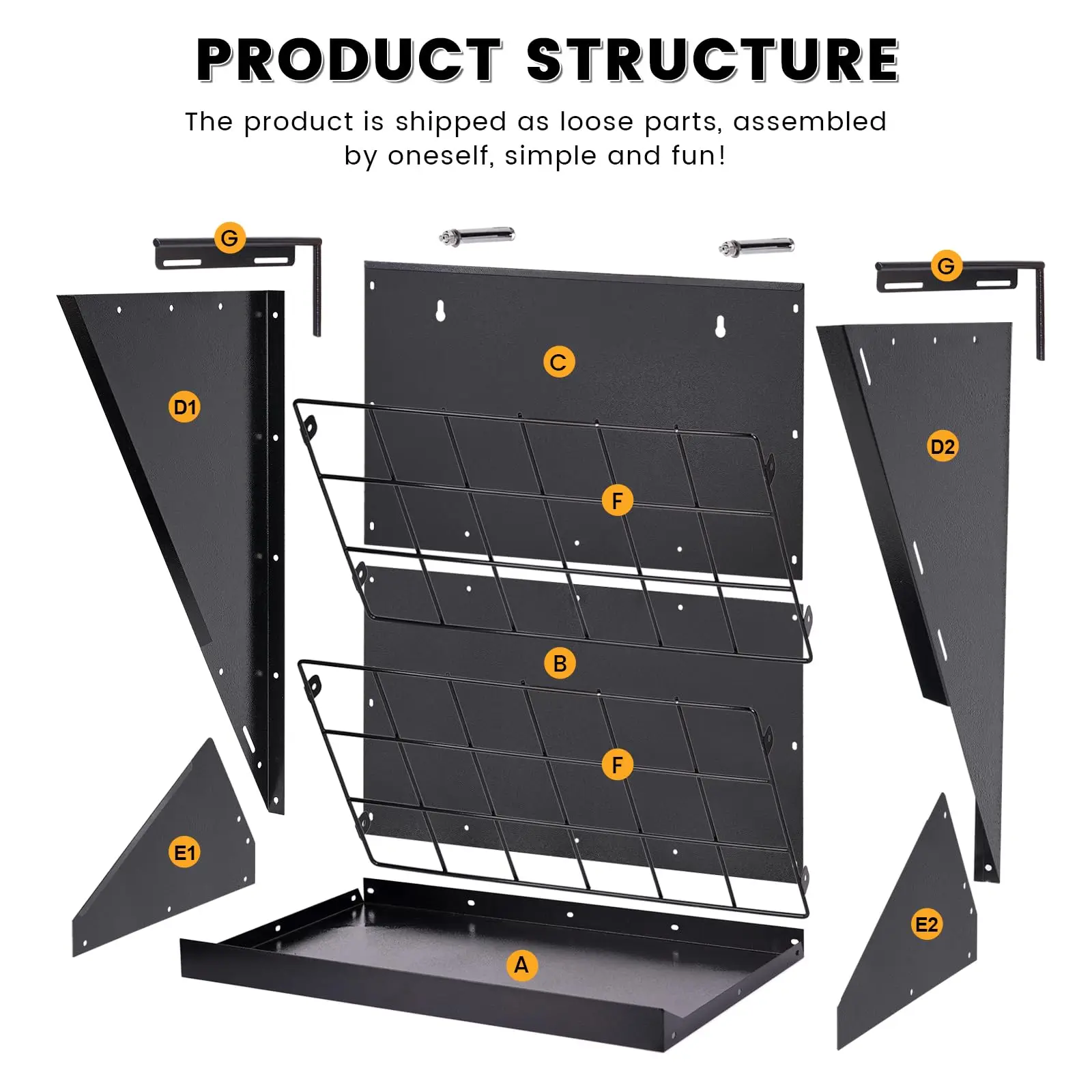 وحدة تغذية الحيوانات المجلفنة 2 في 1 لتخزين القش والحبوب المثبتة على الحائط للأغنام/الخيول/الماشية #2