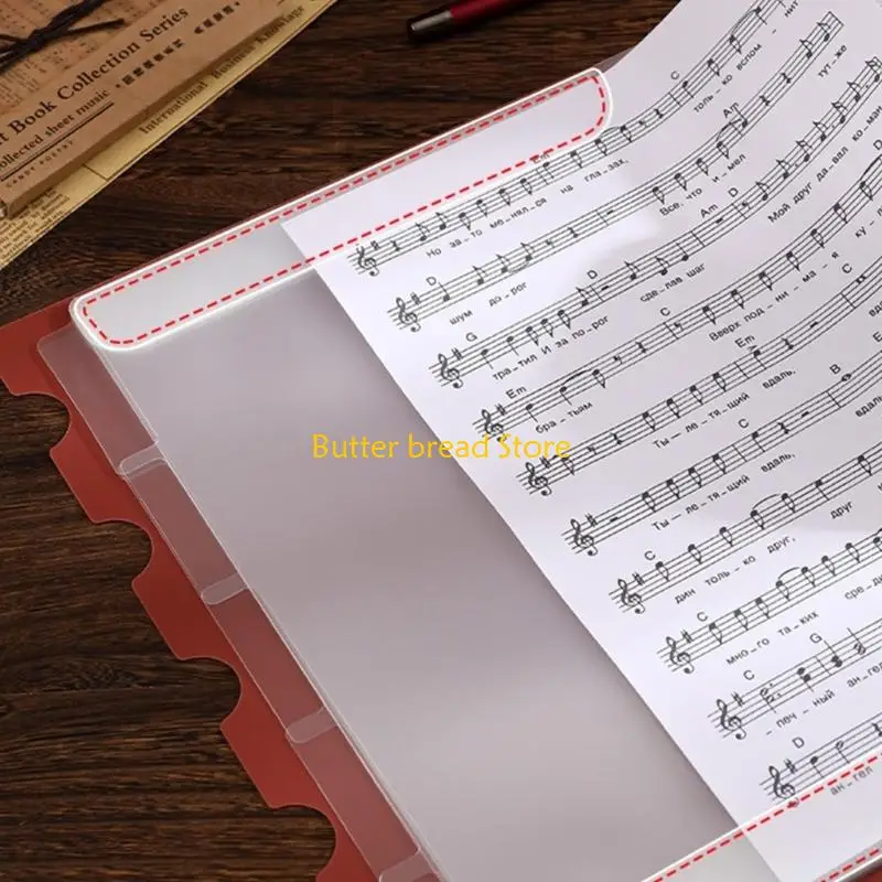 W89C Universal Sheet Storage Book Music File Folders With Multiple Compartments
