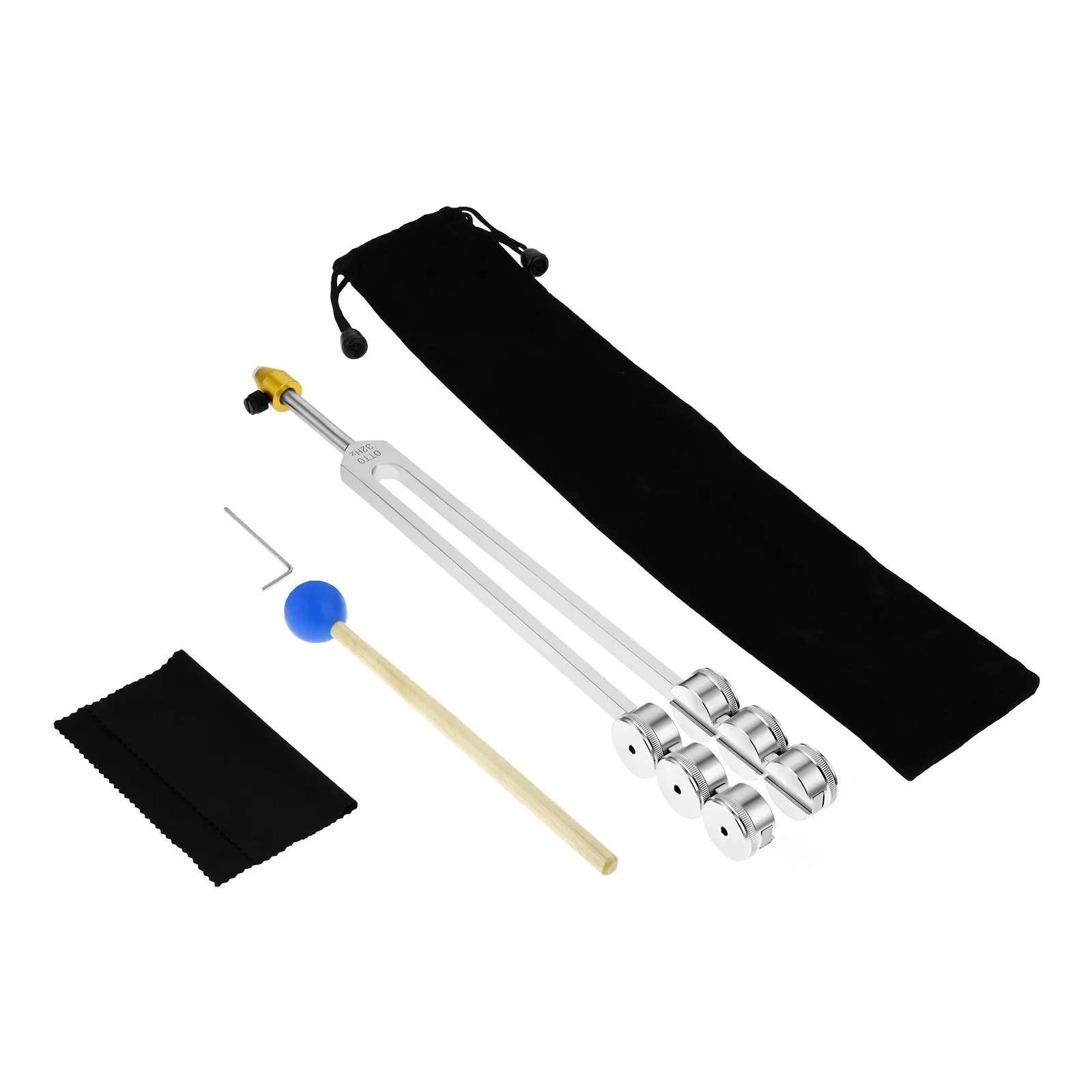 Otto 32 HZ Weighted Turner Aluminium Tuning Fork Hammer Bag Regenerate Stimulate Nerves Damage Golden Massage Joints Portable