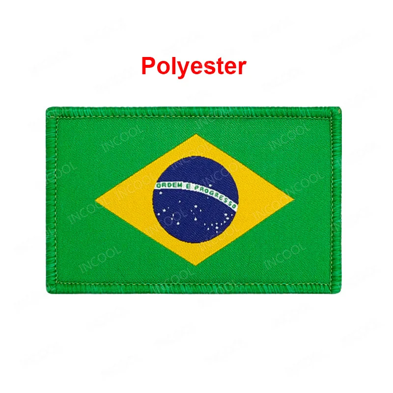 USA France Israel Chile Mexico Spain UK Italy Australia Canada Brazil Flag Patches Polyester Appliqued for Clothes Backpack