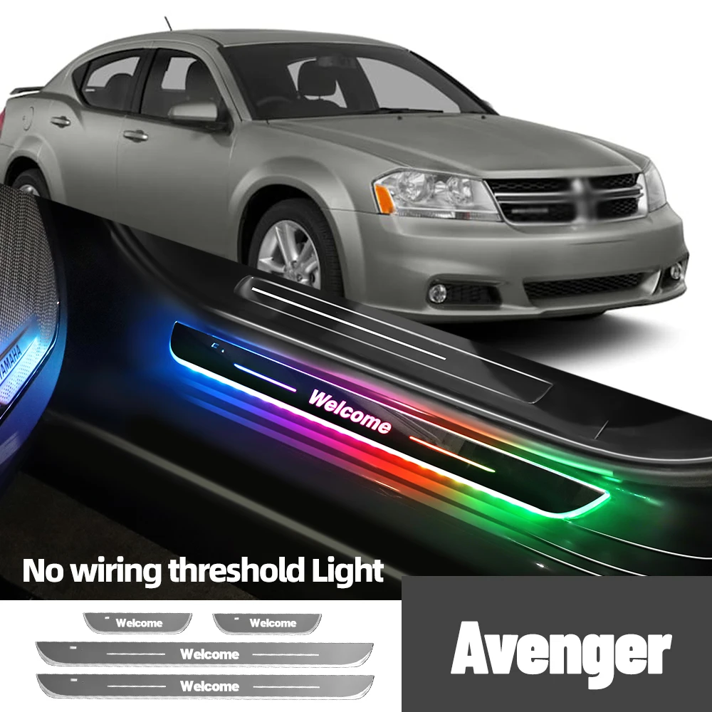 

For Dodge Avenger 2007-2014 2010 2011 2012 2013 Car Door Sill Light Customized Logo LED Welcome Threshold Pedal Lamp Accessories