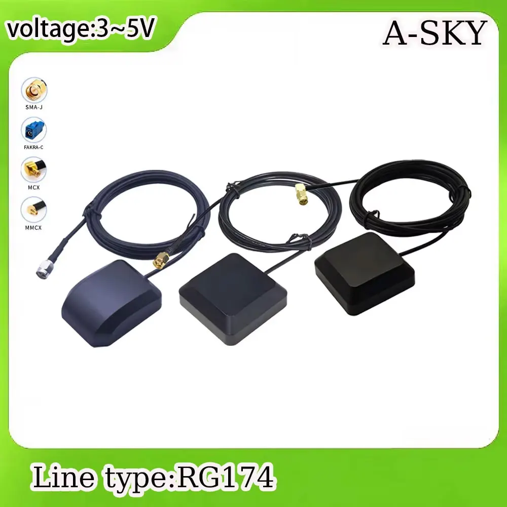 Vehicle Waterproof Active GPS Navigation Antenna Fakra C SMA MCX MMCX GPS Antenna Compatible with Car Truck SUV Head Unit