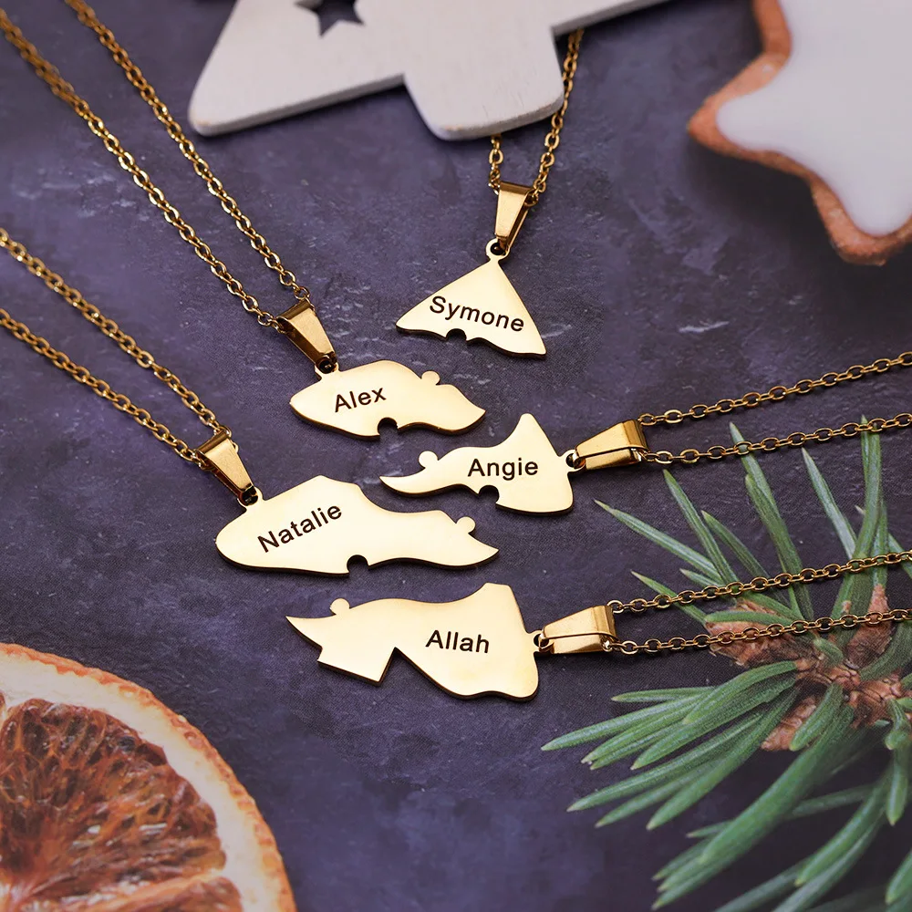 DIY Name Weihnachts-Schlüsselanhänger Edelstahl Personalisierter Anhänger Halskette Modisches Geschenk für Sie Ihn Feiertagsschmuck Jubiläum – Detail 9