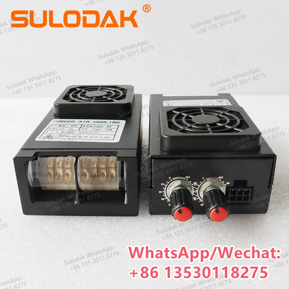 Lampada UV per stampante UV a due controller 58 * 20mm / 35 * 15mm Angolo della lampada LED UV inclinabile per evitare intasare l'alimentazione di controllo della manopola della testina di stampa