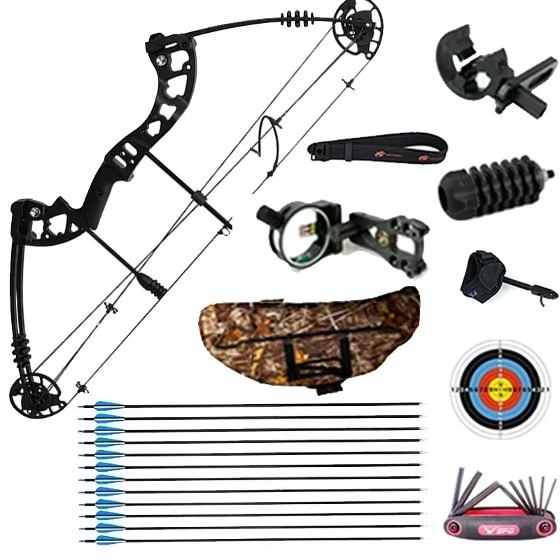 70lbs Compound Bow and Arrow Set Pulley Reverse Bow Mechanical Competition Outdoor Sports Heavy  Professional Sports