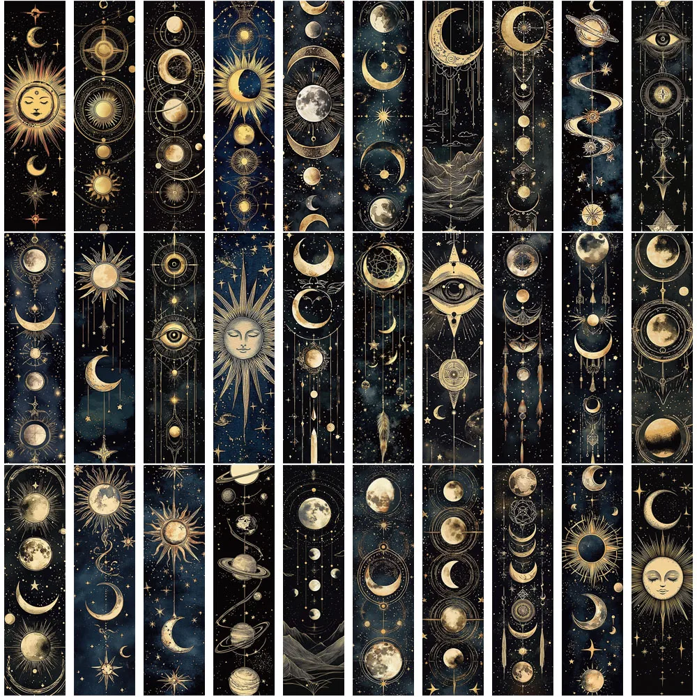 30PCS Creative Mysterious Celestial Body Bookmark Decoration Student Books Page Labeling Gifts Personalized Decoration Bookmarks