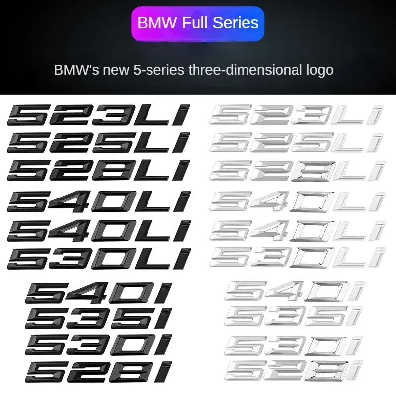 

Car 3D ABS Trunk Letters Logo Badge Emblem Decal Sticker For BMW 5 series 520i 525i 528i 530i 535i 540i E39 E60 E61 F10 F11 G30