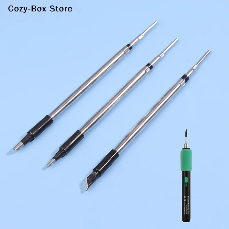 [ZY]1Pc Stainless Steel Ceramic Heating Core Soldering Iron Tip Blade Tip Horseshoe Tip Round Pointed Soldering Iron Tool[ZY]
