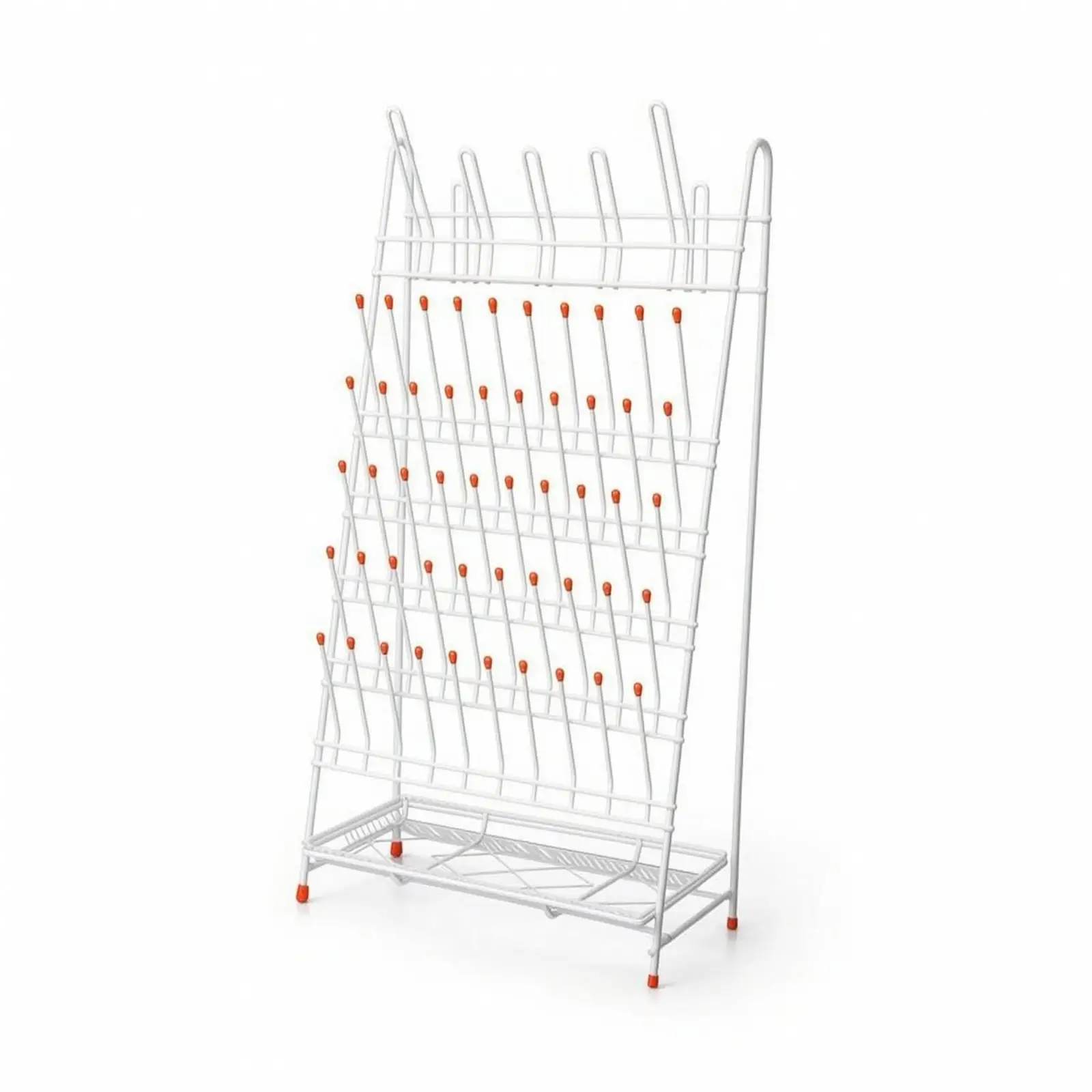 Lab Drying Rack for Scientific Glassware with Drain Tray and Anti Slip Rubber Feet for Bench