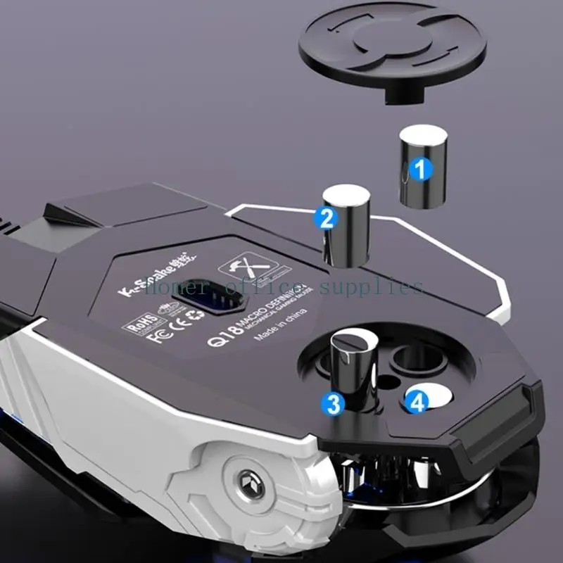 Mouse da gioco ergonomico K43B Programmazione cablata USB Mouse ottici RGB da 6400 DPI