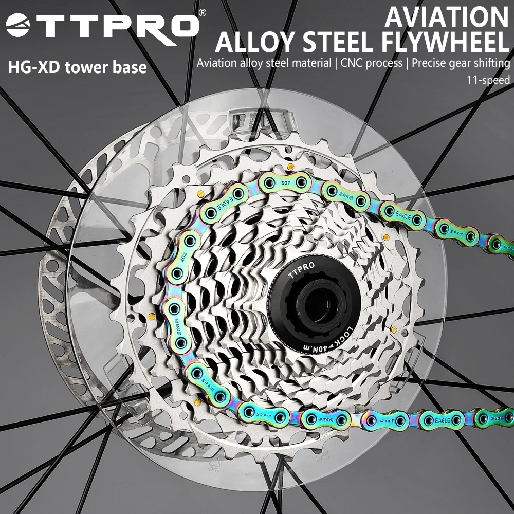 

TTPRO 11-скоростной маховик из авиационной легированной стали 11-28T/32T34T/36T42T Сверхлегкий прочный горный дорожный велосипед с ЧПУ HG-XD Звездочка